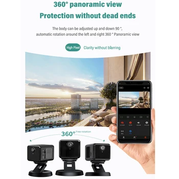 Mini Wifi Survalance Fotokameras 1080P HD IS Nakts Redzamības Smart Mājas Apsardze, Drošība un Aizsardzība IP Cam LIETOTNI smart 360 rotācijas