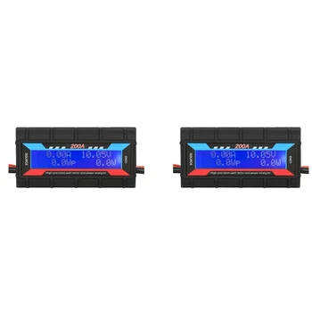2X 200A Voltmetrs Ammeter RC Auto Akumulatoru Testeri Spriegumu, Jaudu, Enerģiju, Elektriskā Strāva, Monitors Metru Wattmeter DC 0-60V